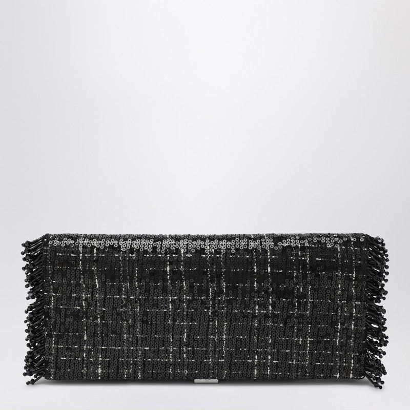 Roger Vivier Roger Vivier Black Pilgrim Clutch Bag With Micro Sequins Size ONE SIZE - 2 Thumbnail