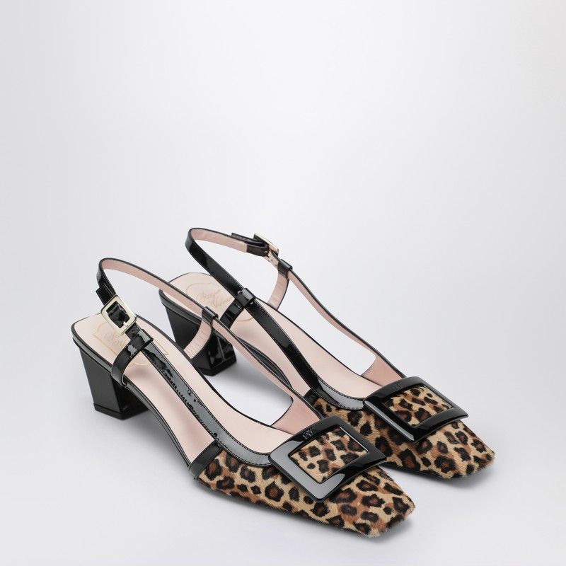 Roger Vivier Roger Vivier Belle Vivier Leopard Print Pony Skin Slingback Size US 8.5 / IT 38.5 - 2 Thumbnail