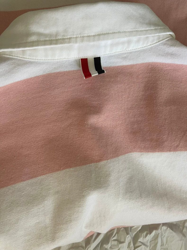 Thom Browne Thom Browne Pink Long Sleeve Polo - dmc Size US S / EU 44-46 / 1 - 7 Thumbnail