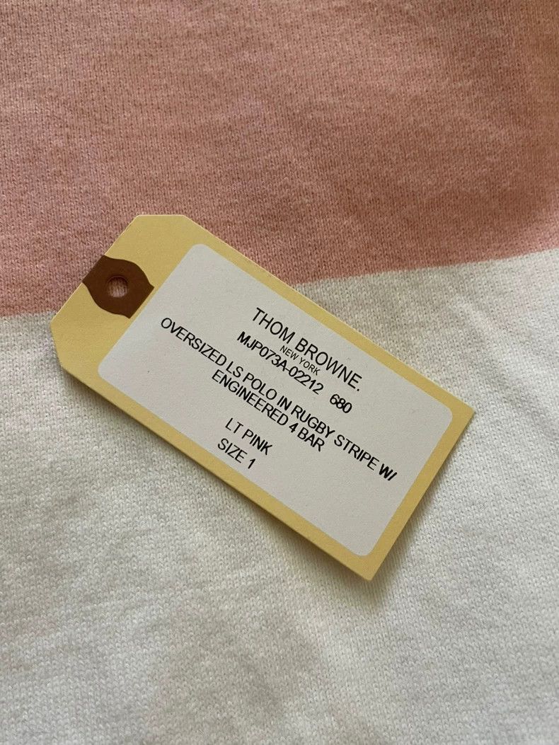 Thom Browne Thom Browne Pink Long Sleeve Polo - dmc Size US S / EU 44-46 / 1 - 6 Thumbnail