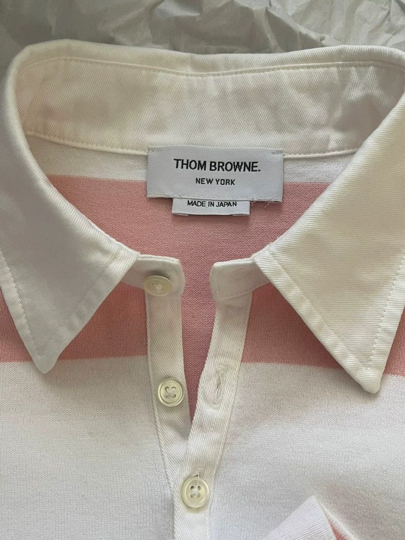 Thom Browne Thom Browne Pink Long Sleeve Polo - dmc Size US S / EU 44-46 / 1 - 2 Thumbnail