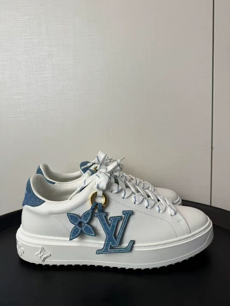 Louis Vuitton Louis Vuitton White Denim Platform Sneakers - dmc Size US 6 / EU 39 - 2 Thumbnail