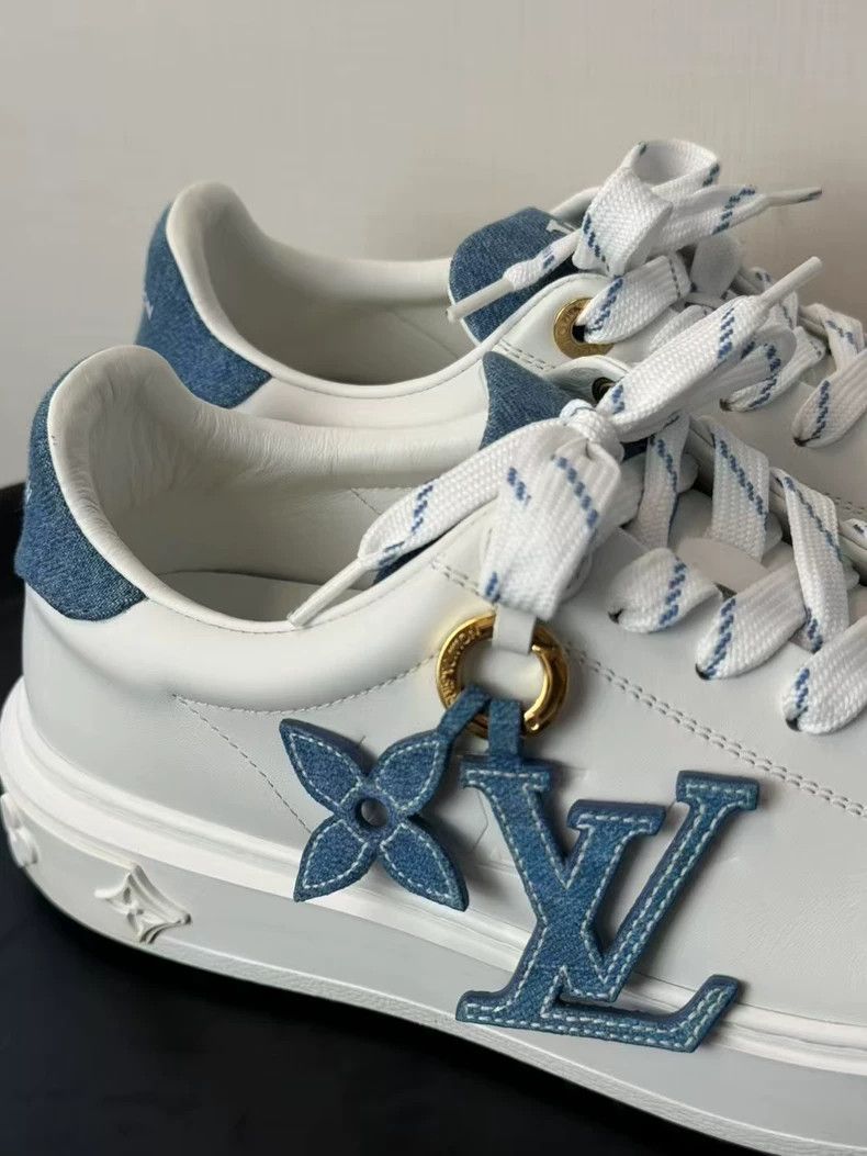 Louis Vuitton Louis Vuitton White Denim Platform Sneakers - dmc Size US 6 / EU 39 - 4 Thumbnail