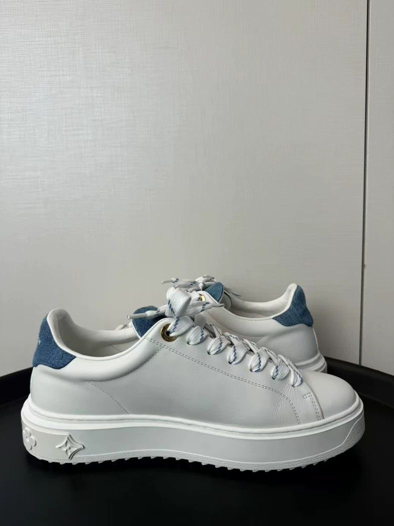 Louis Vuitton Louis Vuitton White Denim Platform Sneakers - dmc Size US 6 / EU 39 - 3 Thumbnail