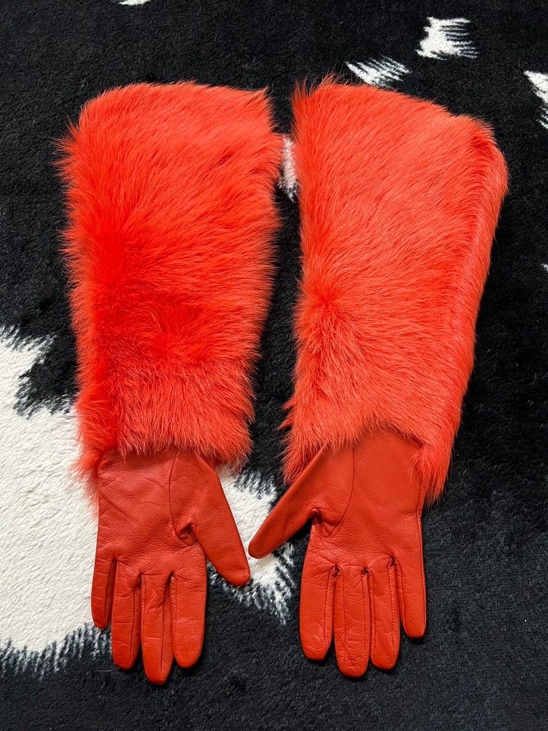 Kenzo Kenzo Fur Leather Patchwork Gloves - dmc Size ONE SIZE - 3 Thumbnail