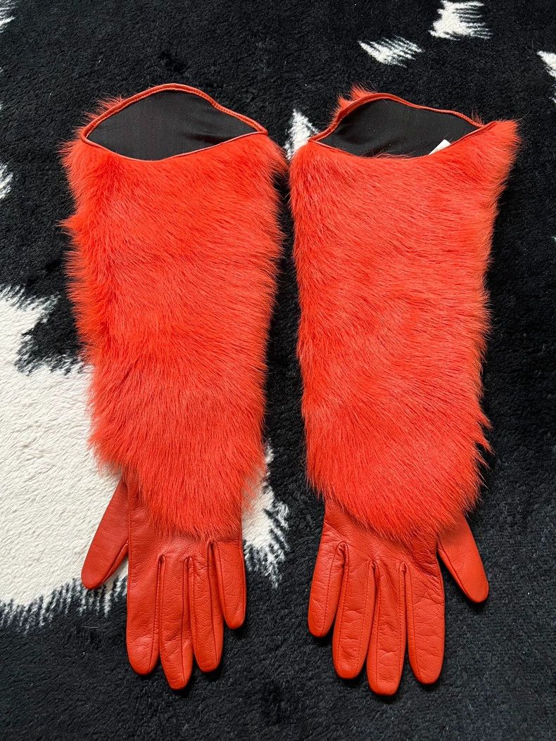 Kenzo Kenzo Fur Leather Patchwork Gloves - dmc Size ONE SIZE - 2 Thumbnail