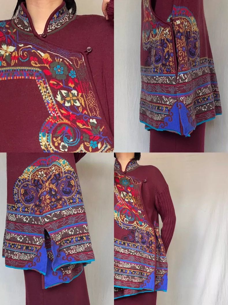 Kenzo Kenzo 1980s Red Mandarin Collar Sweater - dmc Size US M / EU 48-50 / 2 - 2 Thumbnail