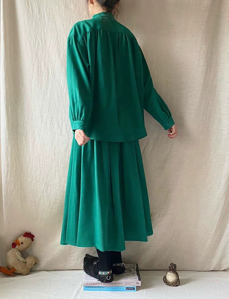 Vintage 1980s Kenzo Takada Green Wool Set - dmc Size US S / EU 44-46 / 1 - 4 Thumbnail