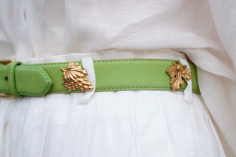 Kenzo 1980s Kenzo Green Leather Grape Belt - dmc Size ONE SIZE - 4 Thumbnail