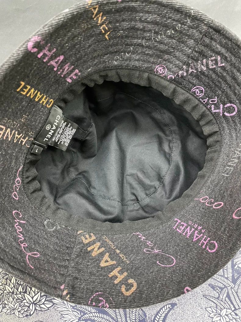 Chanel Chanel Logo Graffiti Denim Bucket Hat - dmc Size ONE SIZE - 4 Thumbnail