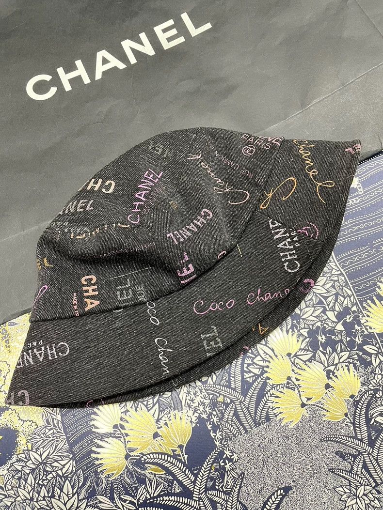 Chanel Chanel Logo Graffiti Denim Bucket Hat - dmc Size ONE SIZE - 3 Thumbnail