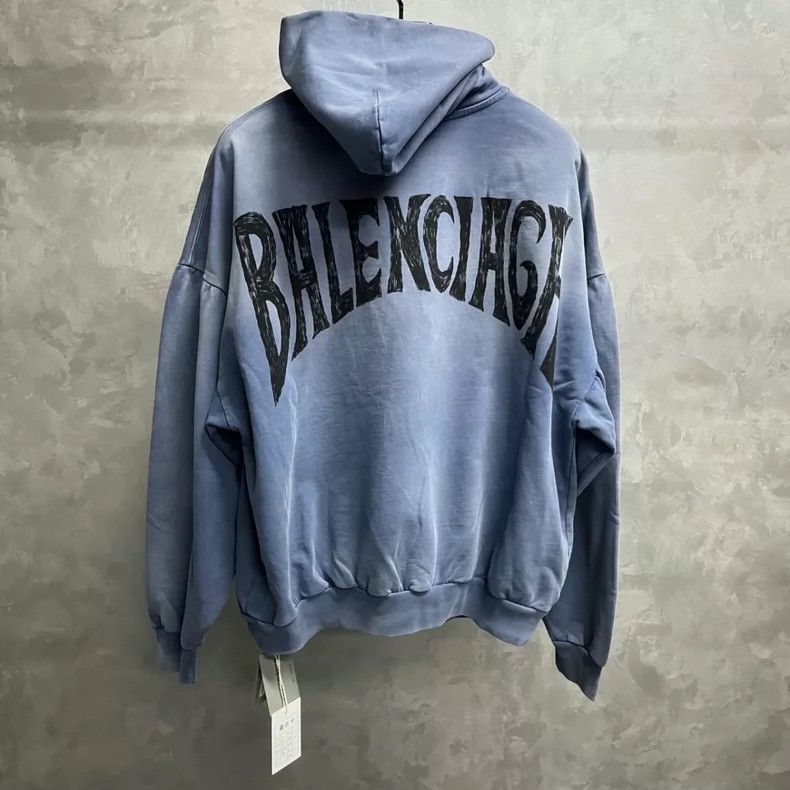Balenciaga Balenciaga Blue Logo Gradient Hoodie - dmc Size US S / EU 44-46 / 1 - 2 Thumbnail