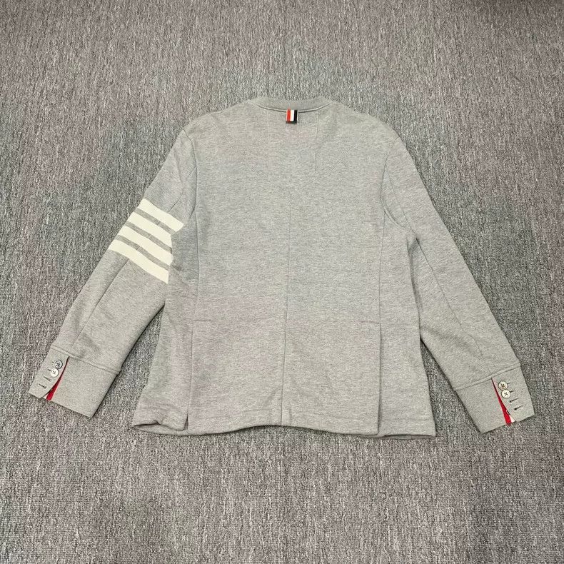 Thom Browne Thom Browne Gray 4-Stripe Zip Jacket - dmc Size US S / EU 44-46 / 1 - 2 Thumbnail