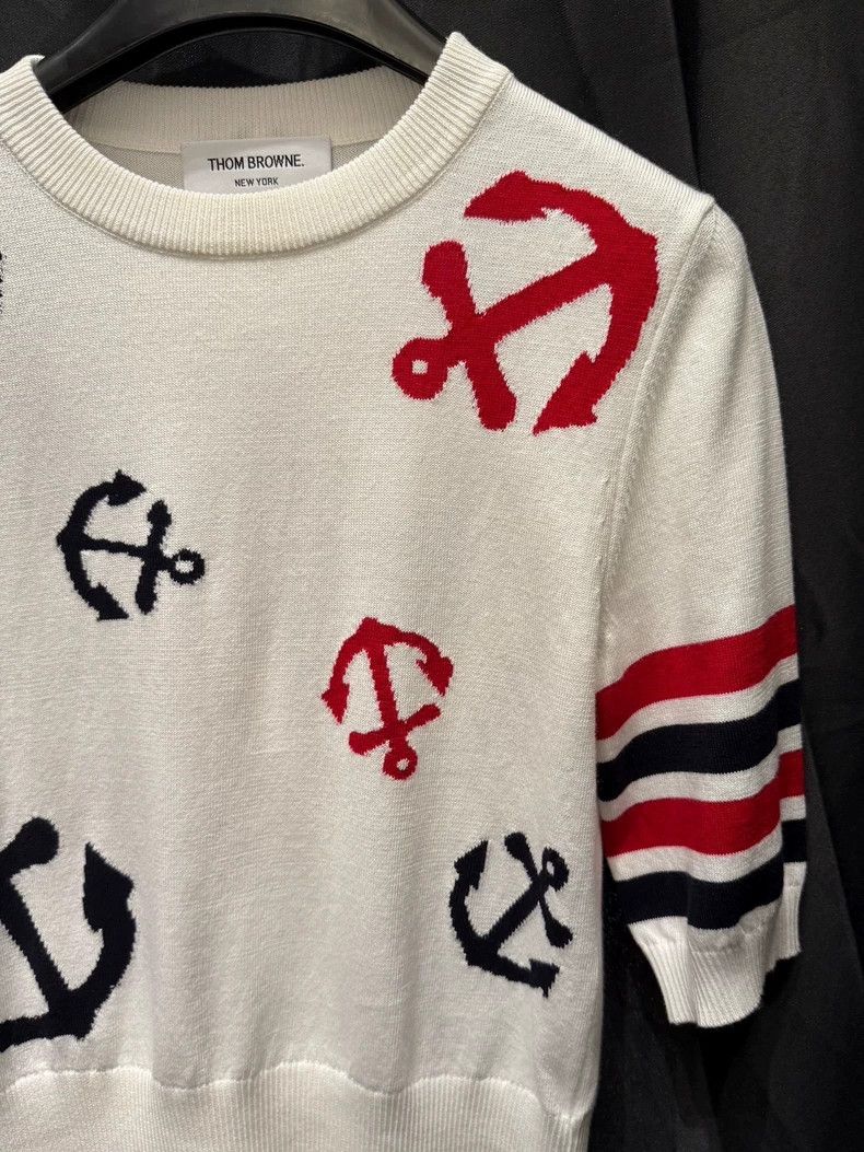 Thom Browne THOM BROWNE Anchor Knit Short-Sleeve Top - dmc Size US S / EU 44-46 / 1 - 2 Thumbnail