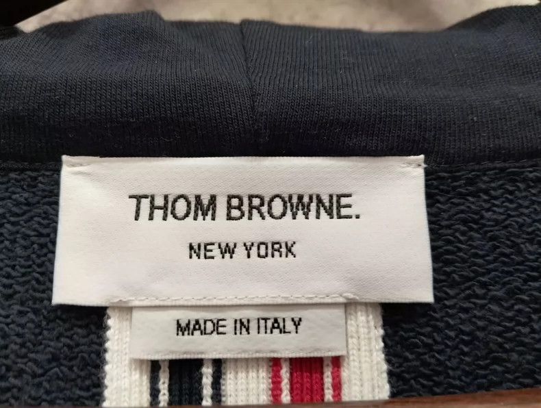 Thom Browne THOM BROWNE Navy Zip Hoodie with Stripes - dmc Size US M / EU 48-50 / 2 - 5 Thumbnail