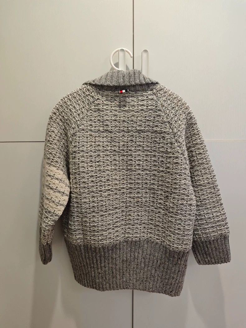 Thom Browne Gray 4-Stripe Wool Mohair Coat - dmc Size US M / EU 48-50 / 2 - 2 Thumbnail