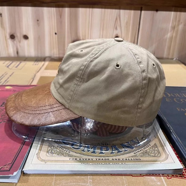 RRL Ralph Lauren RRL Leather Brim Dog Embroidered Cap - dmc Size ONE SIZE - 5 Thumbnail