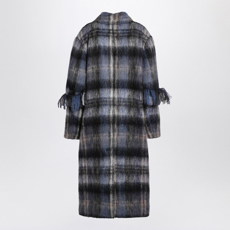 Loewe Loewe Blue Checked Coat In Mohair And Wool Blend Size S / US 4 / IT 40 - 2 Thumbnail