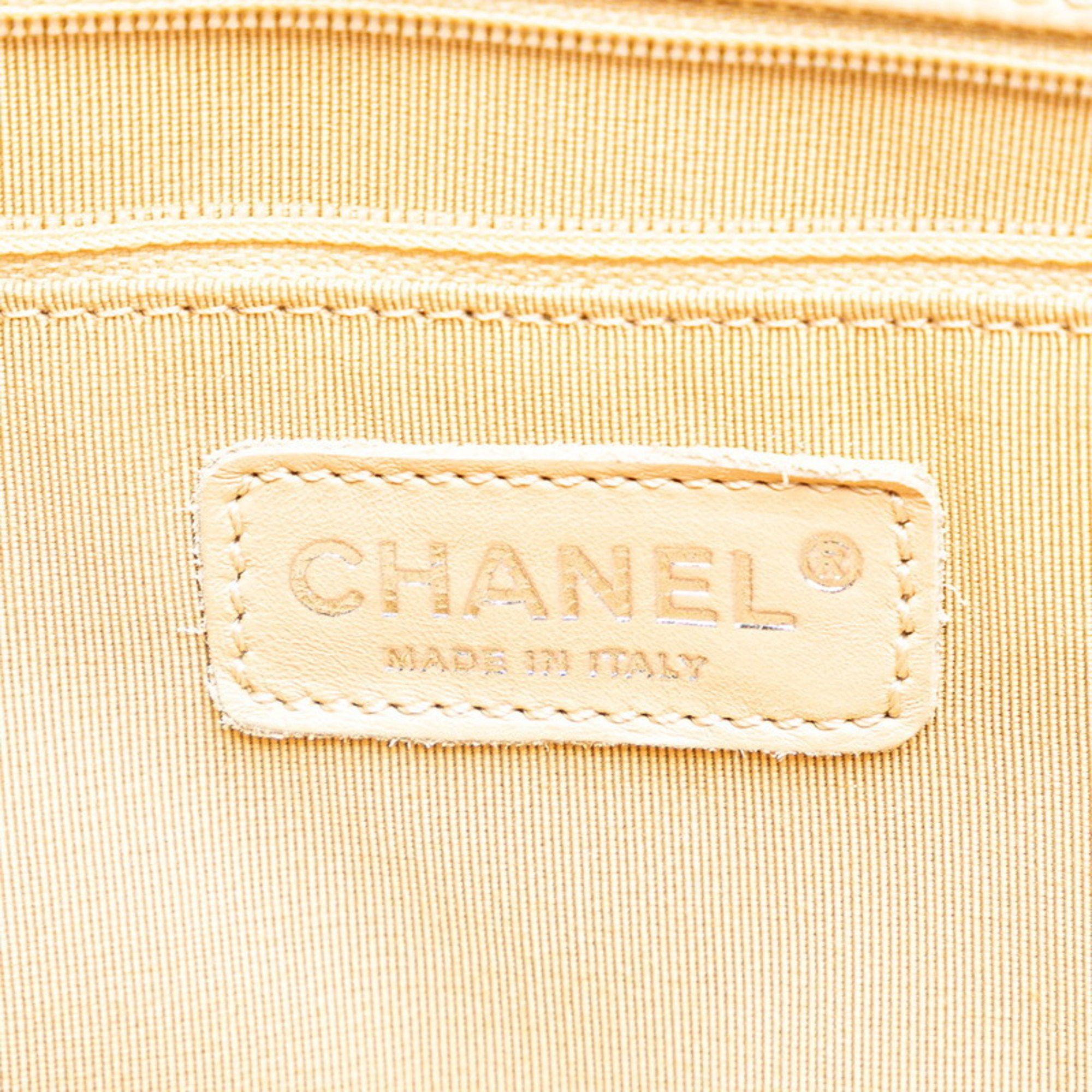 Chanel CHANEL Matelasse Coco Mark Chain Tote Bag in Beige Caviar Leather for Women Size ONE SIZE - 8 Thumbnail