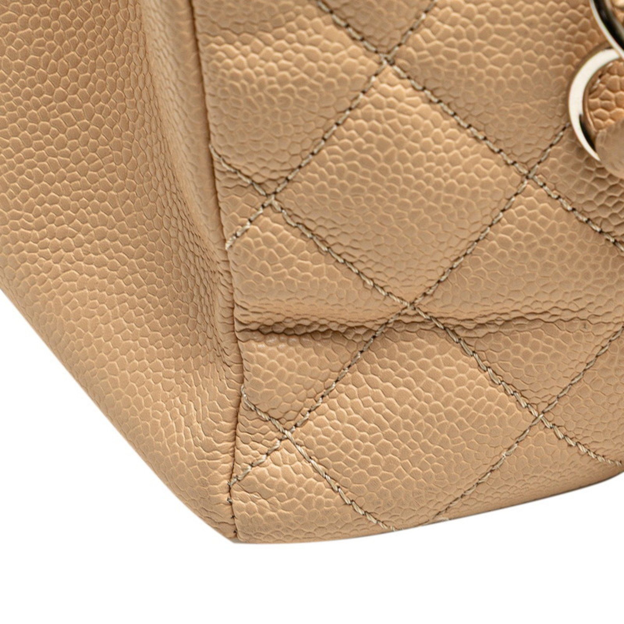 Chanel CHANEL Matelasse Coco Mark Chain Tote Bag in Beige Caviar Leather for Women Size ONE SIZE - 4 Thumbnail