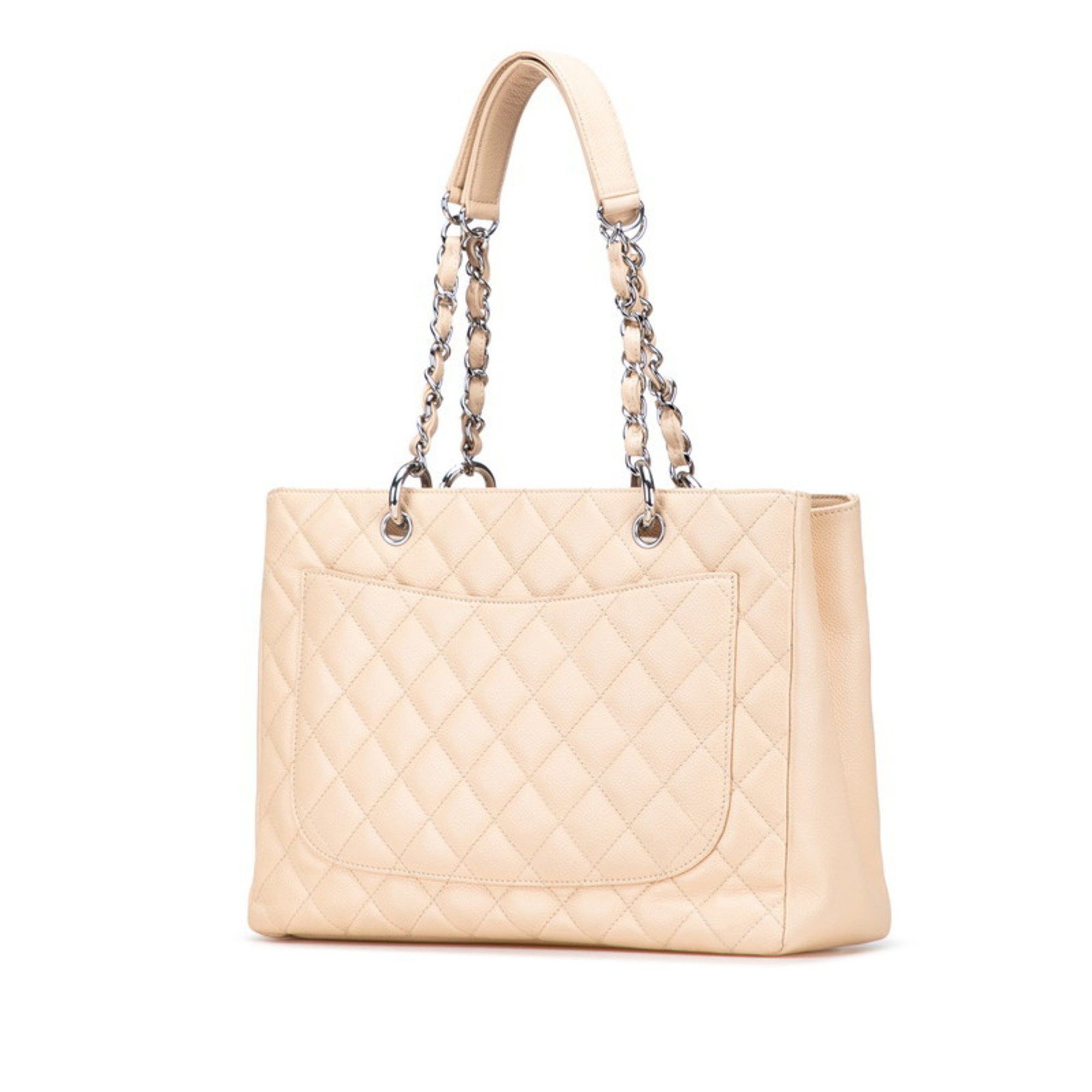 Chanel CHANEL Matelasse Coco Mark Chain Tote Bag in Beige Caviar Leather for Women Size ONE SIZE - 2 Thumbnail