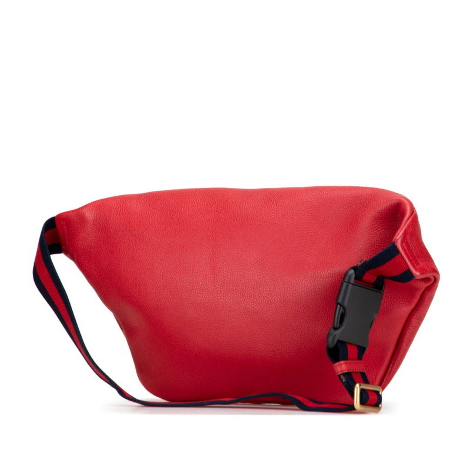Gucci Gucci logo print Sherry line waist bag/body bag 530412 red leather women's GUCCI Size ONE SIZE - 2 Thumbnail