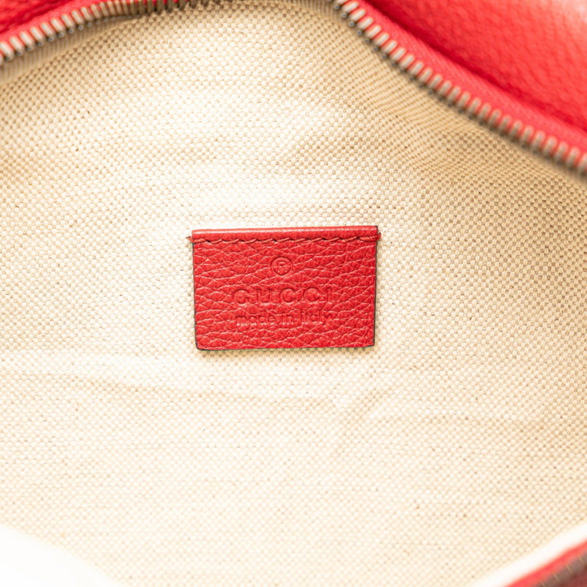 Gucci Gucci logo print Sherry line waist bag/body bag 530412 red leather women's GUCCI Size ONE SIZE - 8 Thumbnail