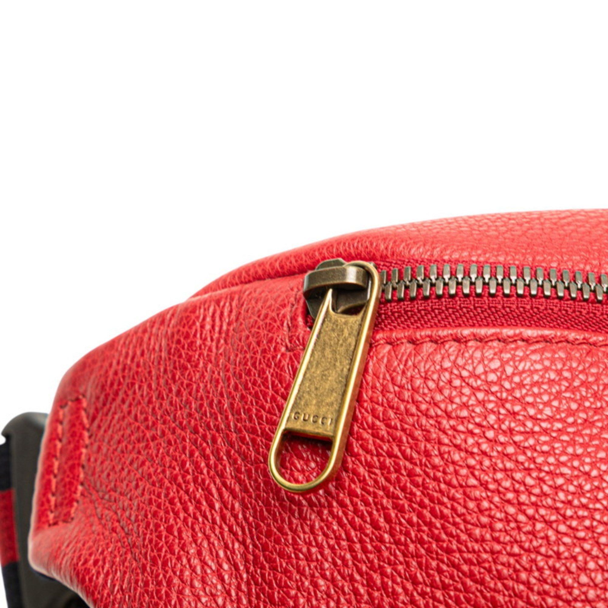 Gucci Gucci logo print Sherry line waist bag/body bag 530412 red leather women's GUCCI Size ONE SIZE - 6 Thumbnail