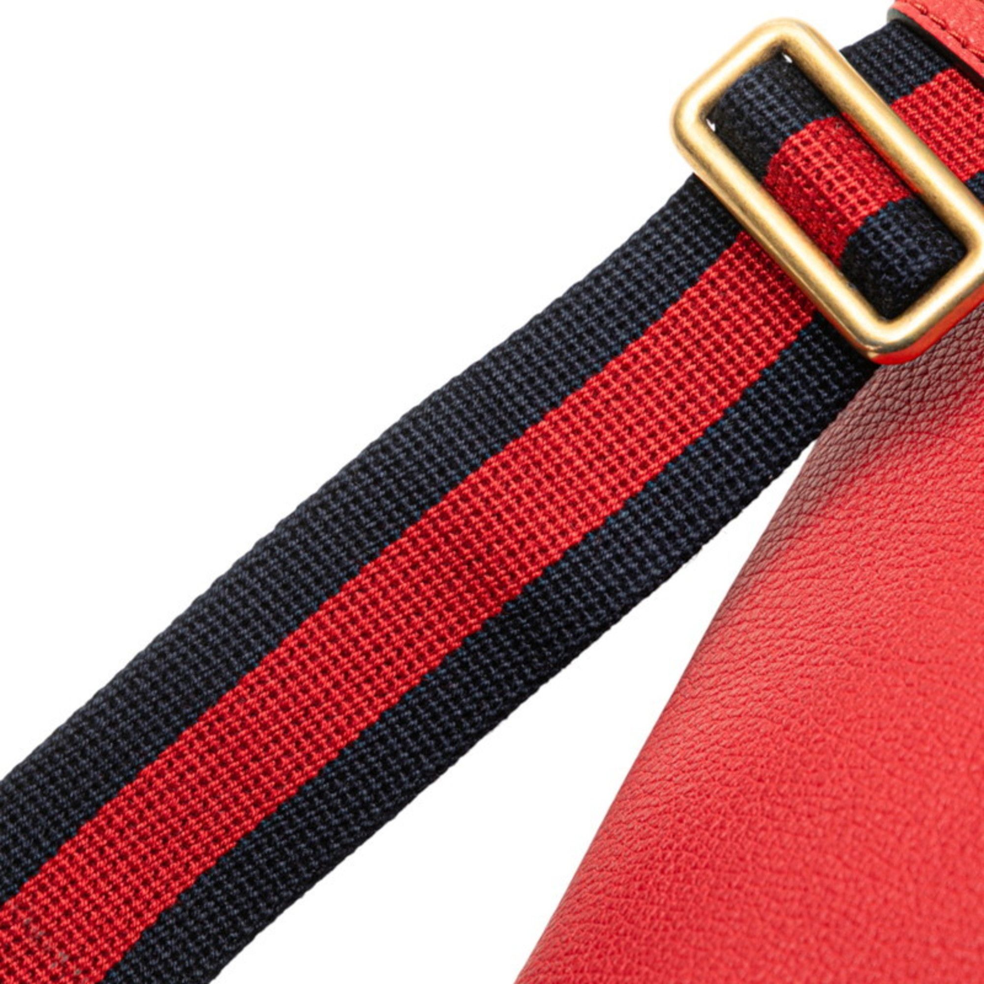 Gucci Gucci logo print Sherry line waist bag/body bag 530412 red leather women's GUCCI Size ONE SIZE - 5 Thumbnail