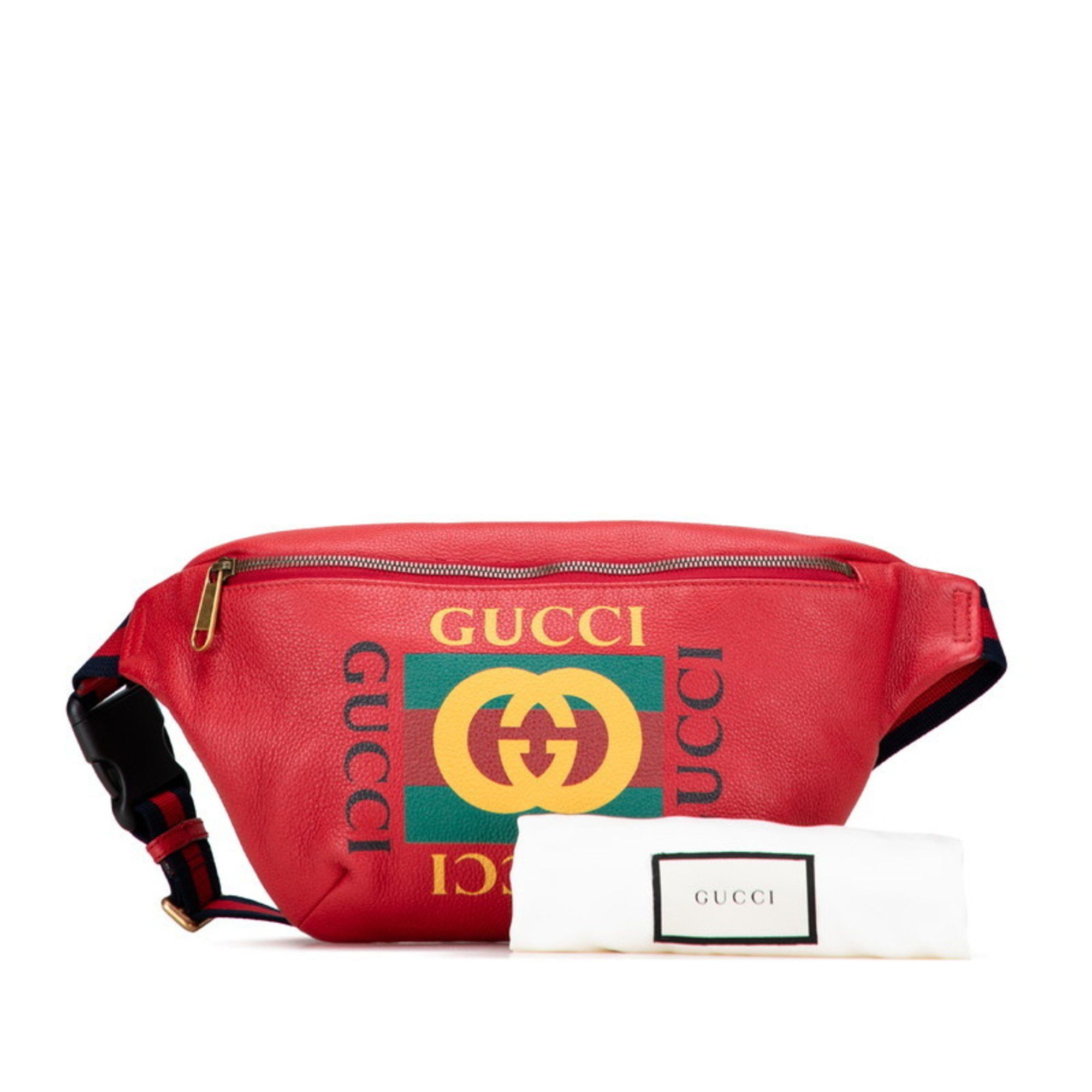 Gucci Gucci logo print Sherry line waist bag/body bag 530412 red leather women's GUCCI Size ONE SIZE - 10 Thumbnail