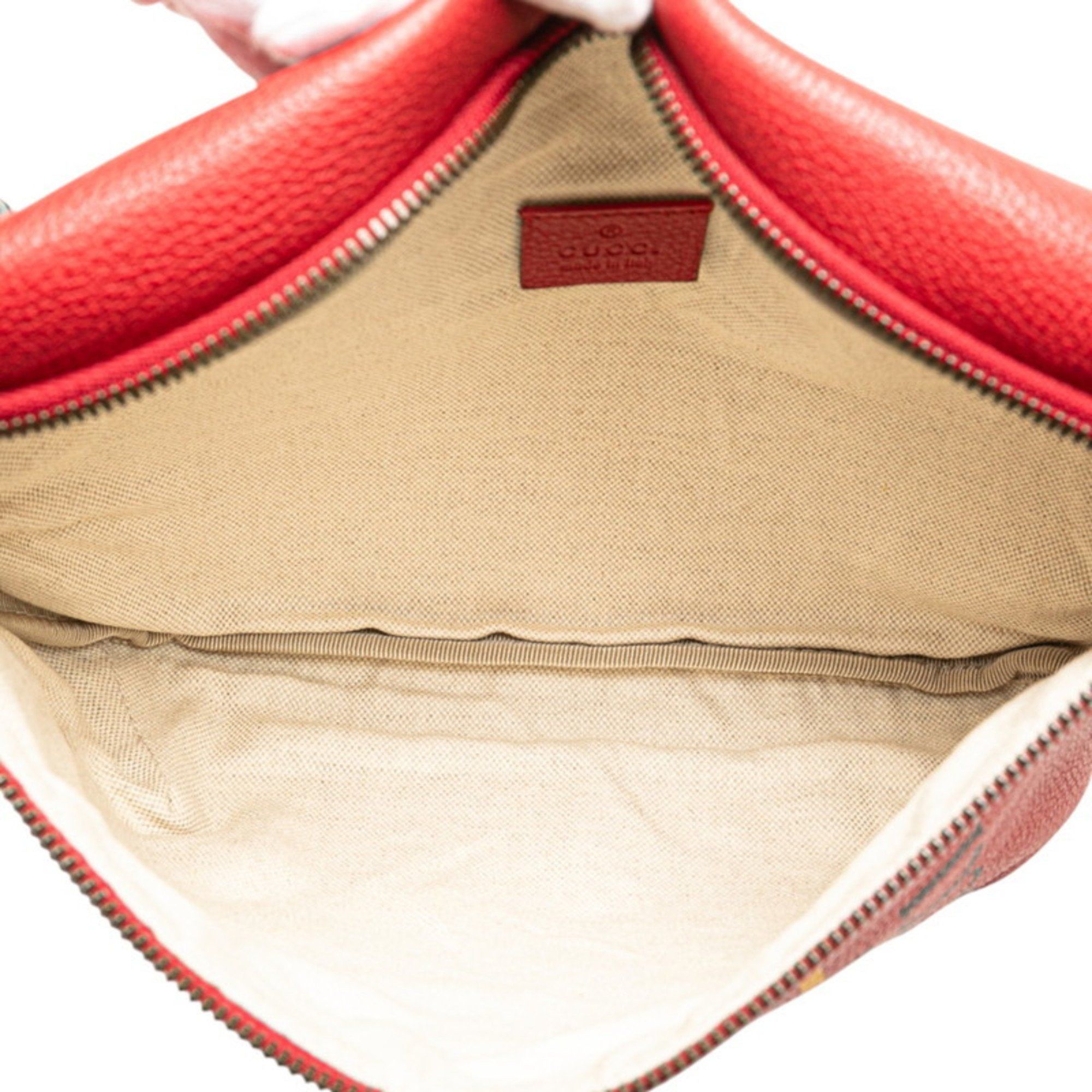 Gucci Gucci logo print Sherry line waist bag/body bag 530412 red leather women's GUCCI Size ONE SIZE - 7 Thumbnail