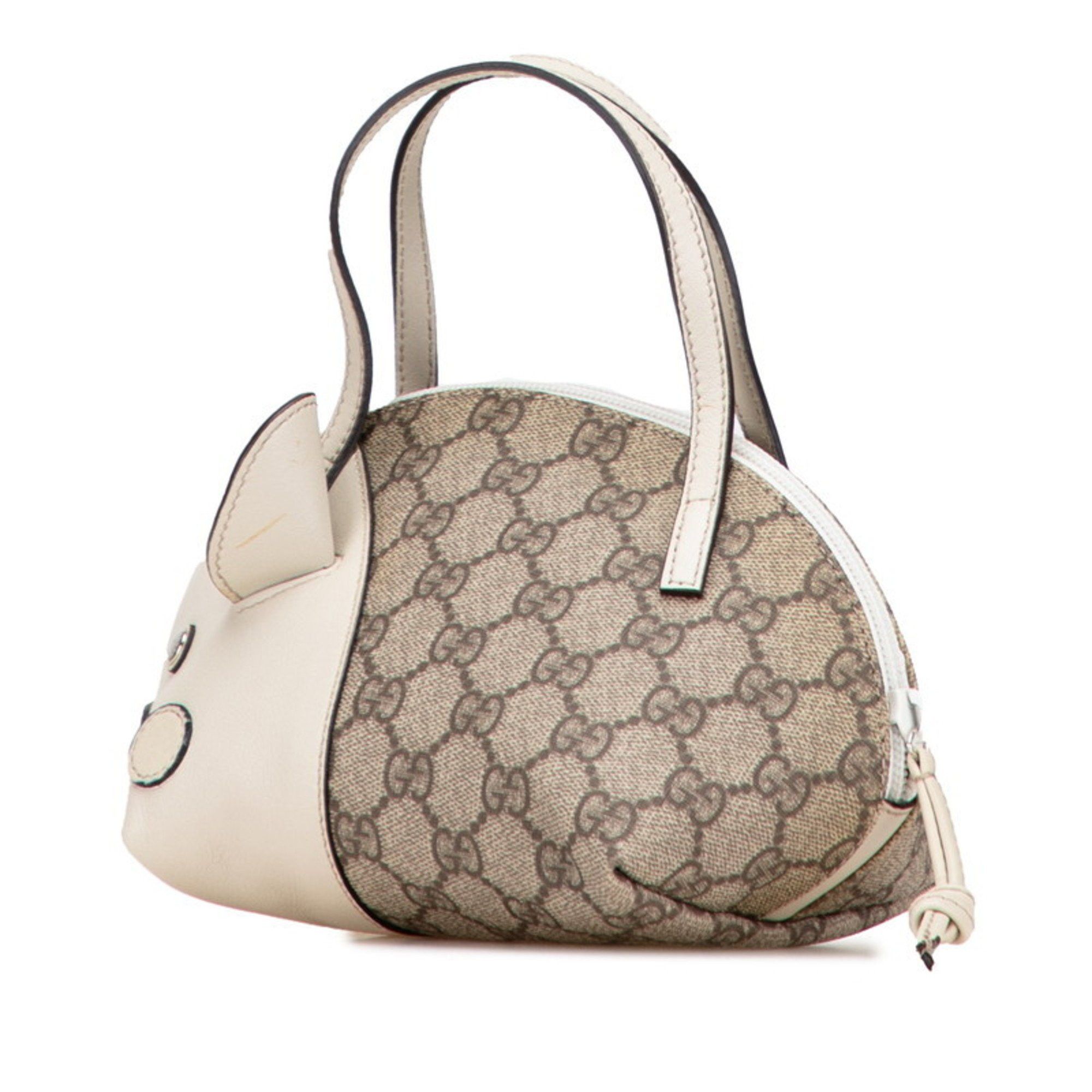 Gucci Gucci GG Supreme Children's Zoo Pig Mini Handbag 271093 Beige Leather Women's GUCCI Size ONE SIZE - 2 Thumbnail