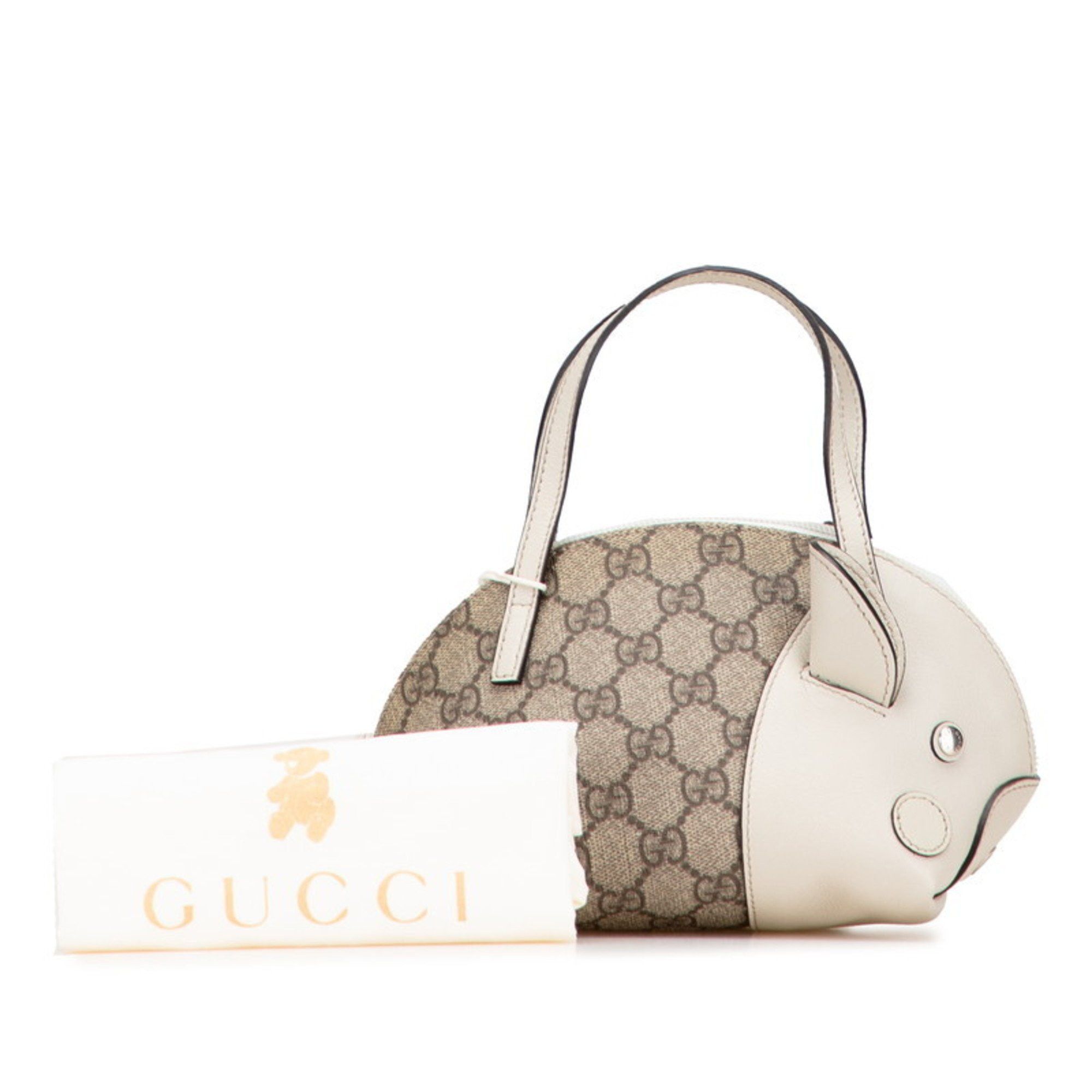 Gucci Gucci GG Supreme Children's Zoo Pig Mini Handbag 271093 Beige Leather Women's GUCCI Size ONE SIZE - 10 Thumbnail