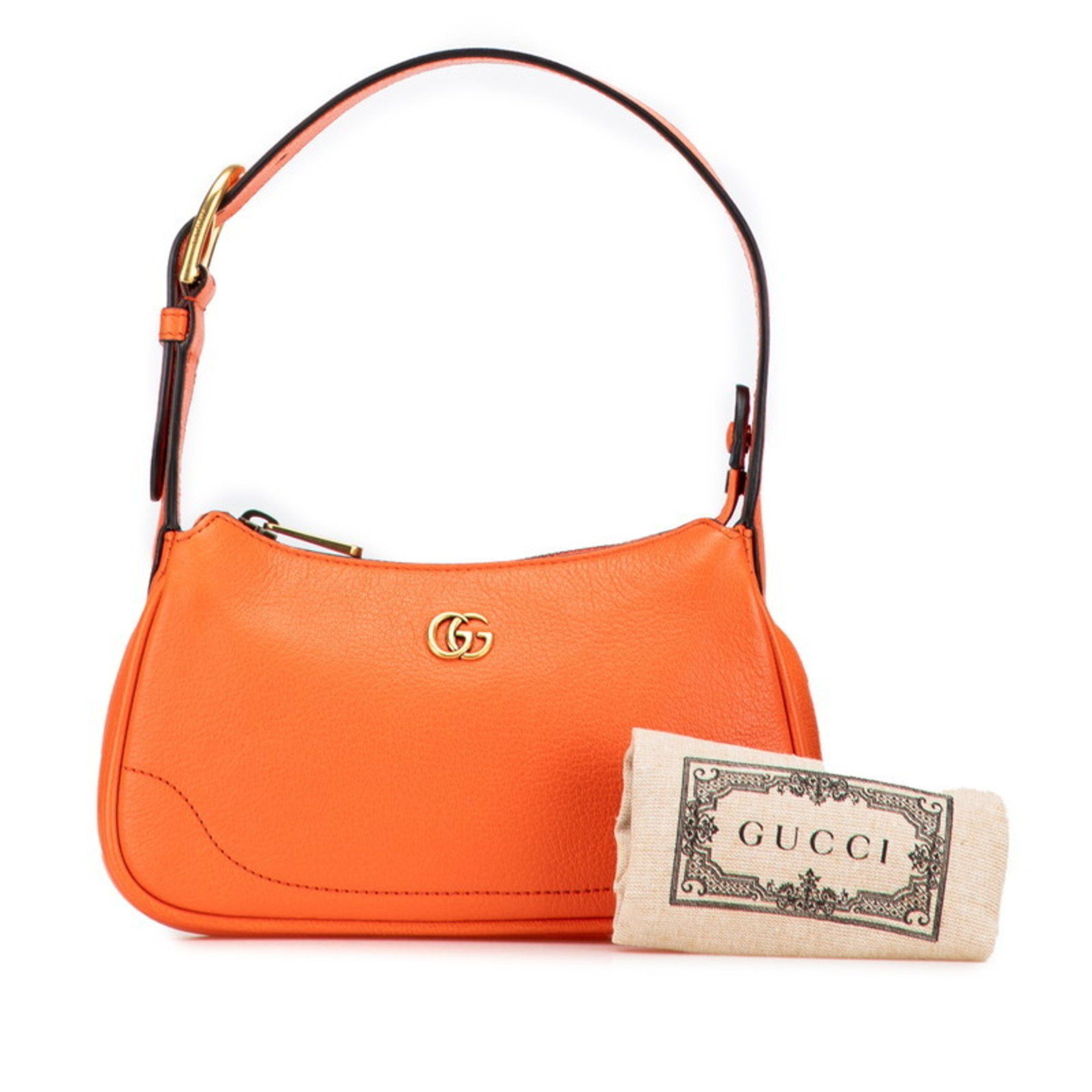 Gucci Gucci GG Marmont Aphrodite Handbag One-Shoulder Bag 739076 Orange Leather Women's GUCCI Size ONE SIZE - 10 Thumbnail