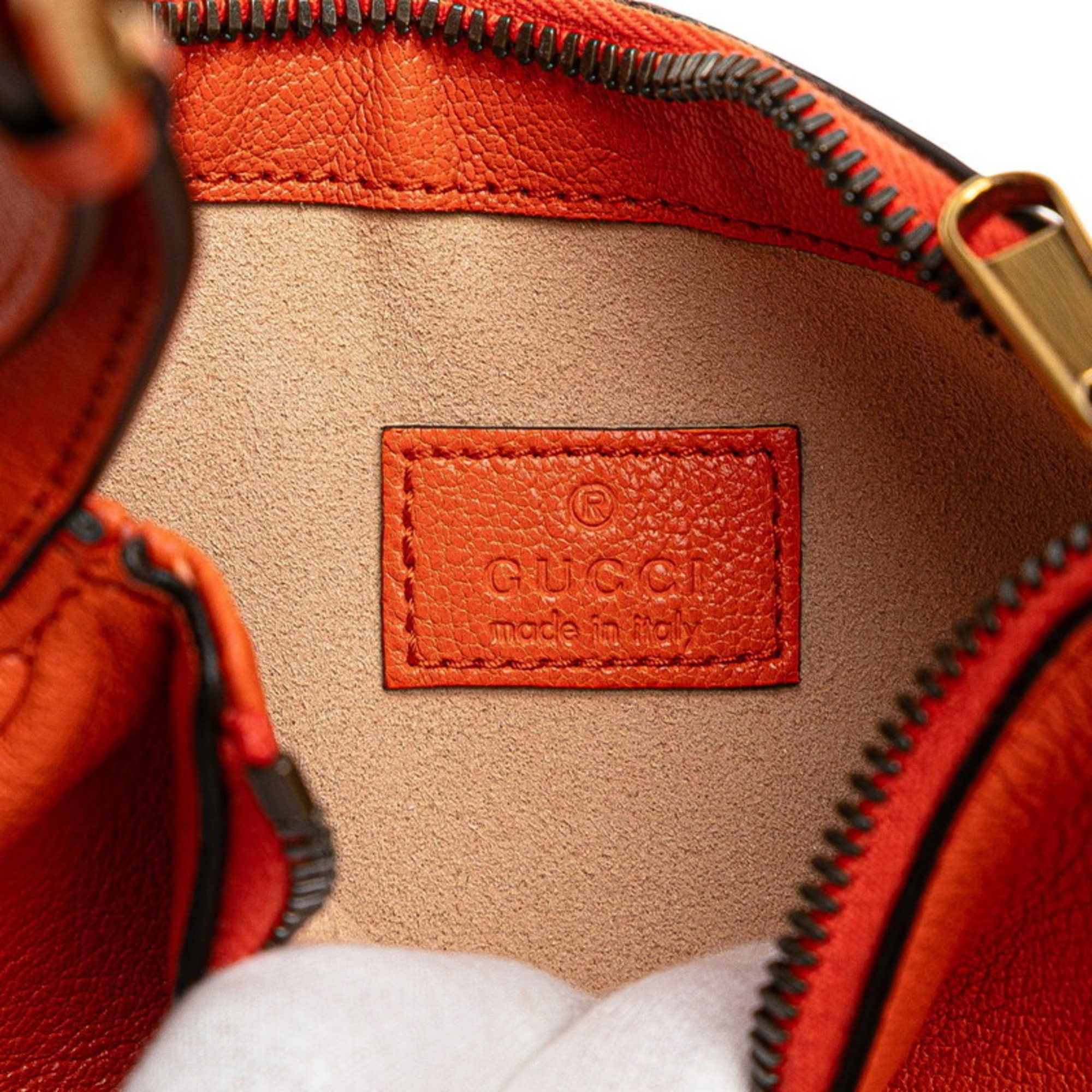 Gucci Gucci GG Marmont Aphrodite Handbag One-Shoulder Bag 739076 Orange Leather Women's GUCCI Size ONE SIZE - 8 Thumbnail