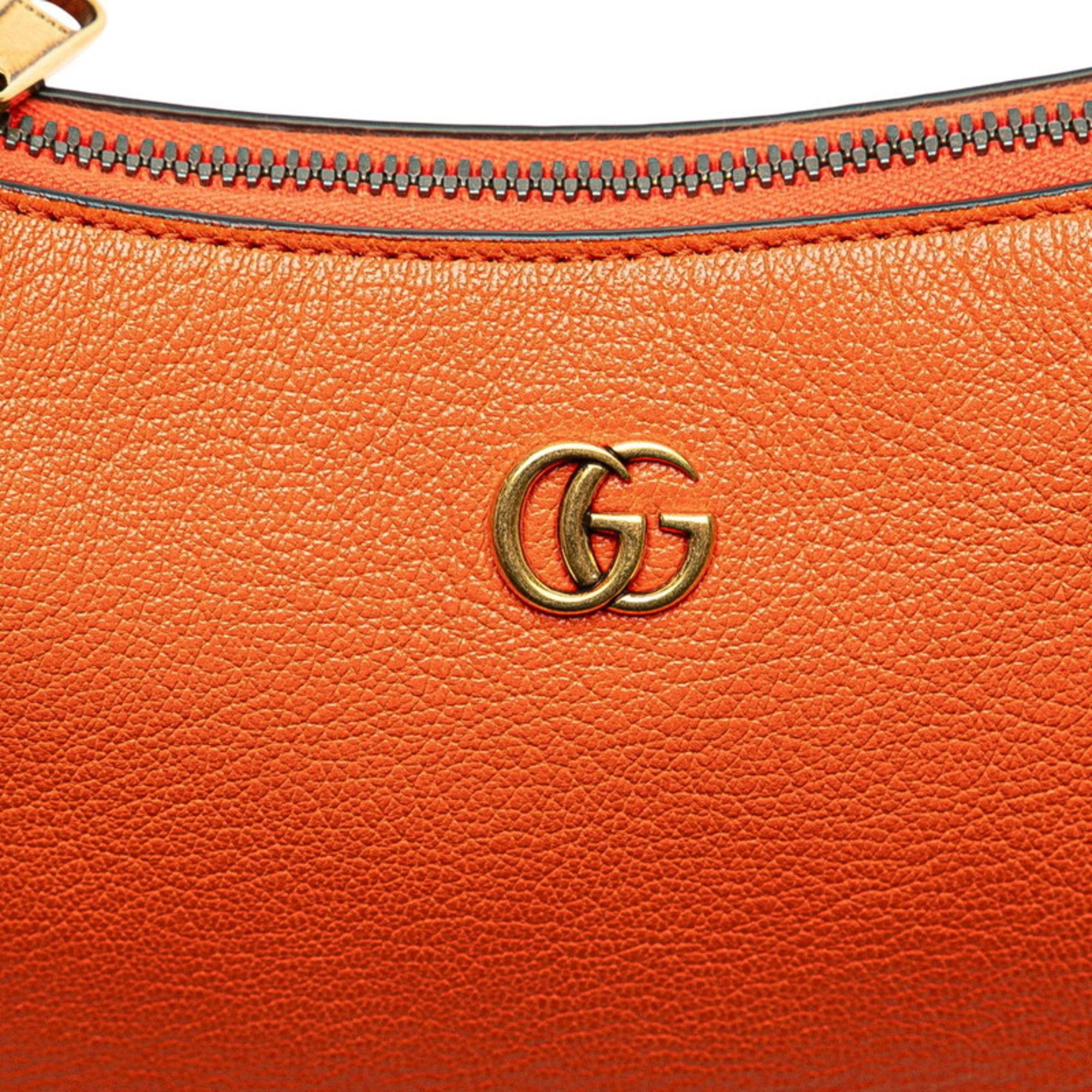 Gucci Gucci GG Marmont Aphrodite Handbag One-Shoulder Bag 739076 Orange Leather Women's GUCCI Size ONE SIZE - 4 Thumbnail