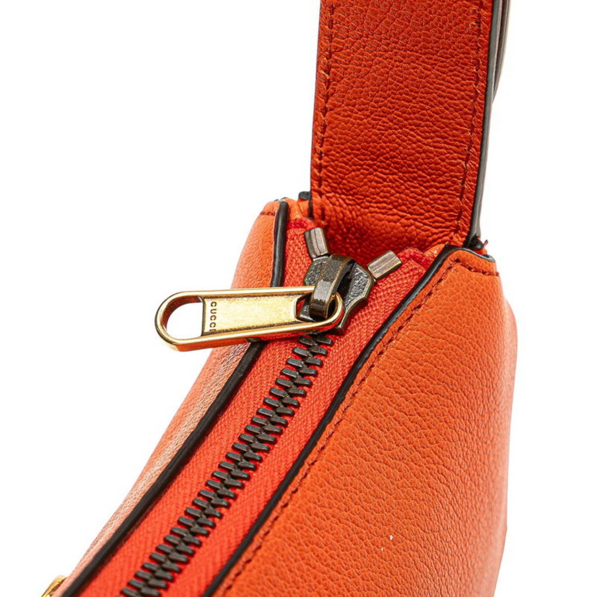 Gucci Gucci GG Marmont Aphrodite Handbag One-Shoulder Bag 739076 Orange Leather Women's GUCCI Size ONE SIZE - 6 Thumbnail