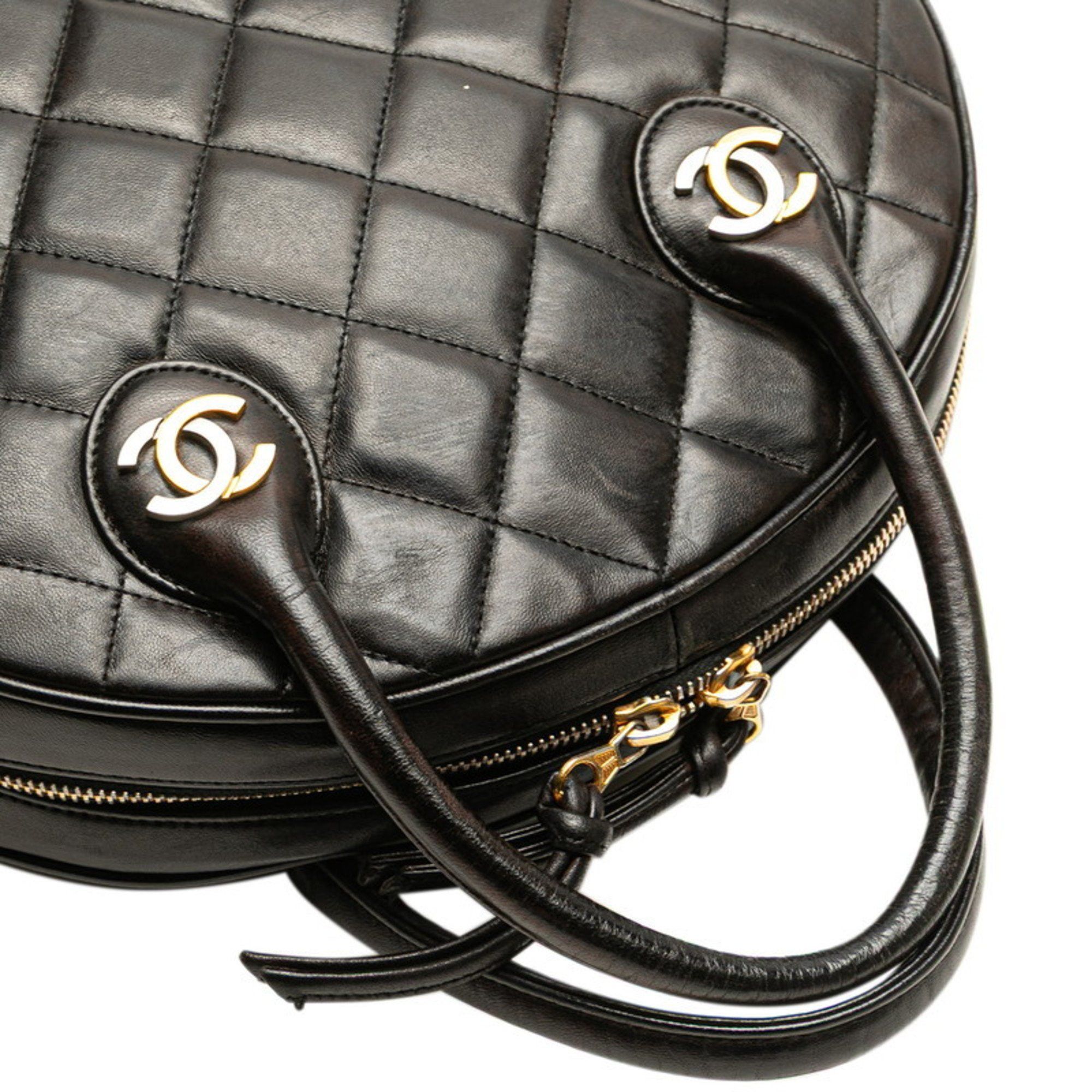 Chanel CHANEL Matelasse Coco Mark Handbag in Black Lambskin for Women Size ONE SIZE - 5 Thumbnail