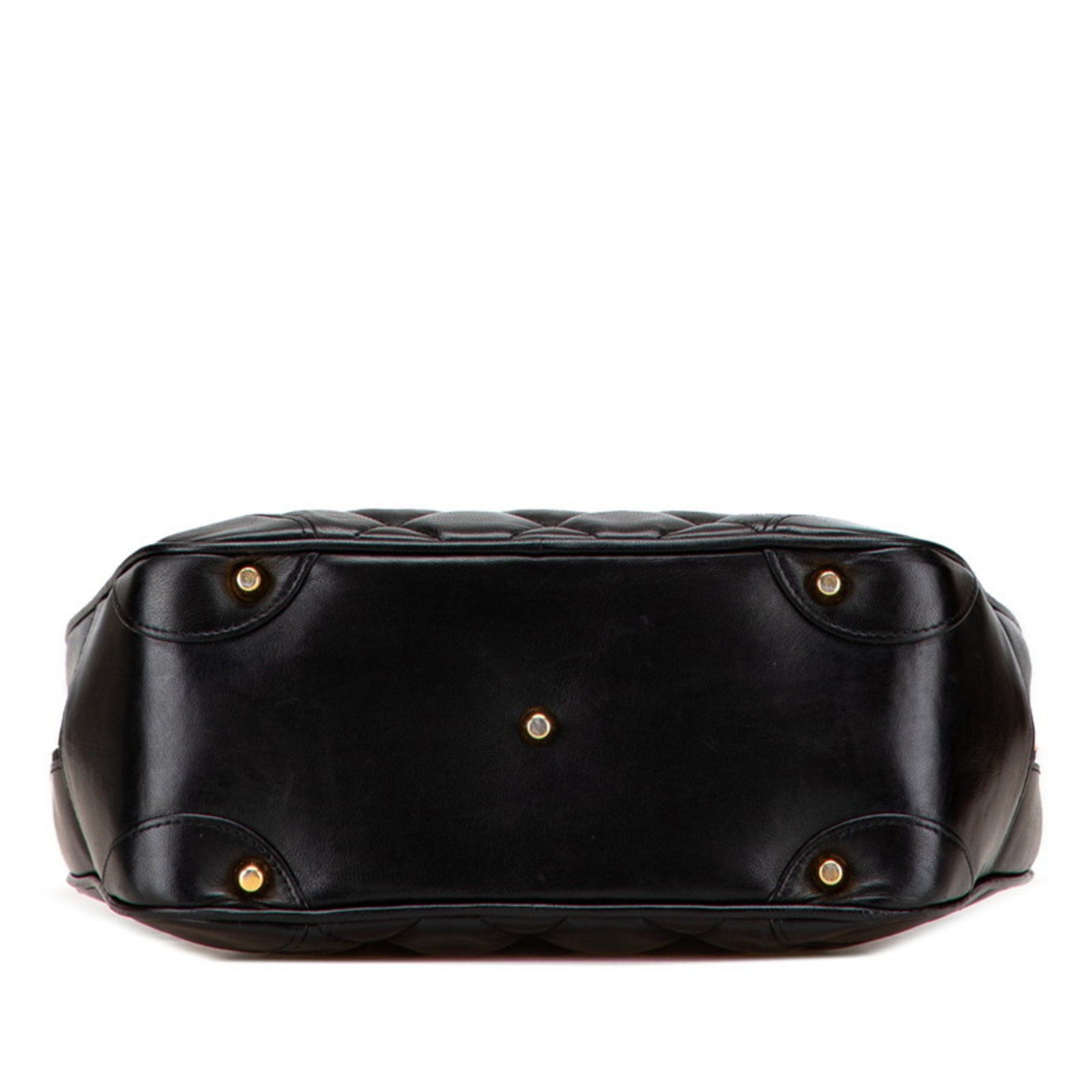 Chanel CHANEL Matelasse Coco Mark Handbag in Black Lambskin for Women Size ONE SIZE - 3 Thumbnail