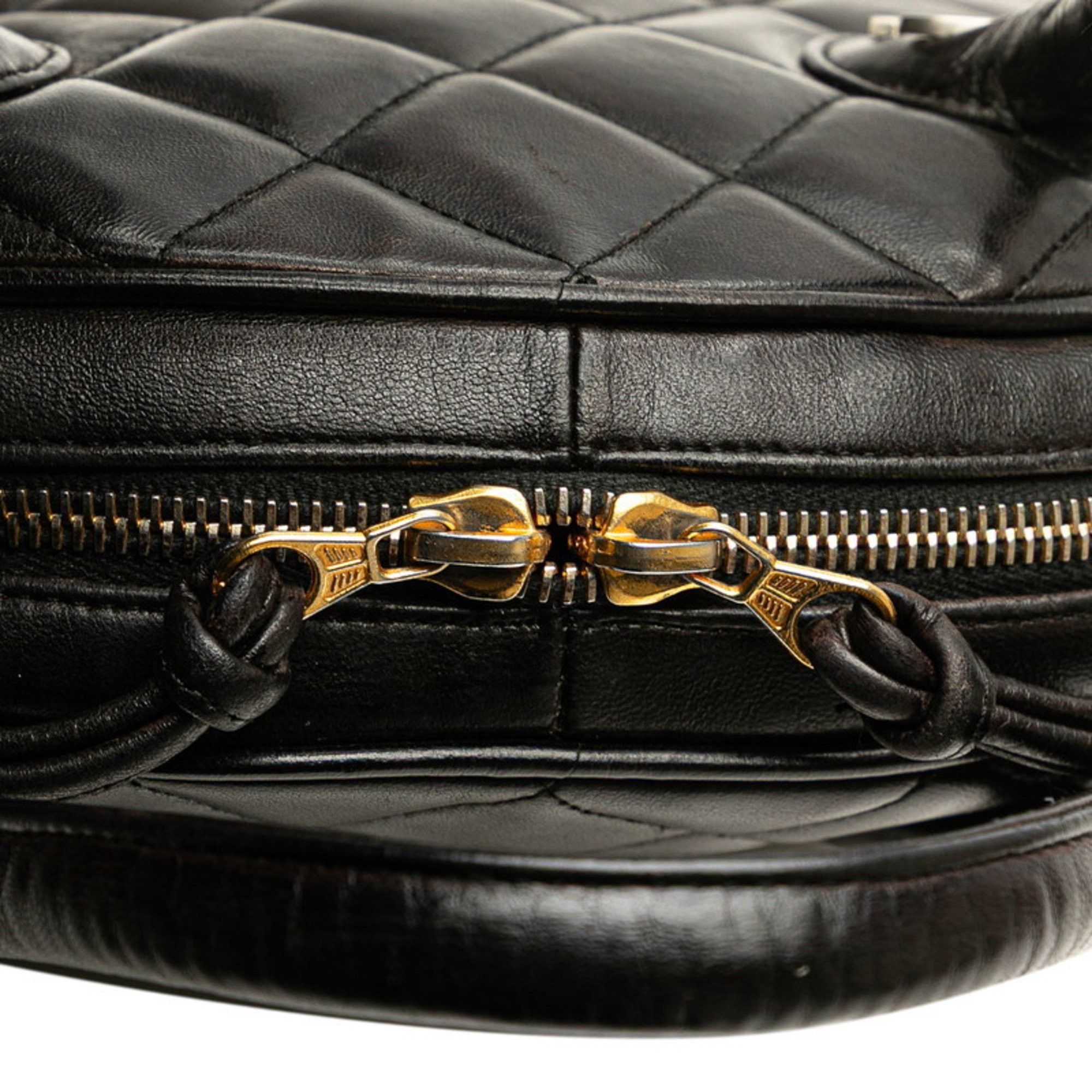 Chanel CHANEL Matelasse Coco Mark Handbag in Black Lambskin for Women Size ONE SIZE - 6 Thumbnail