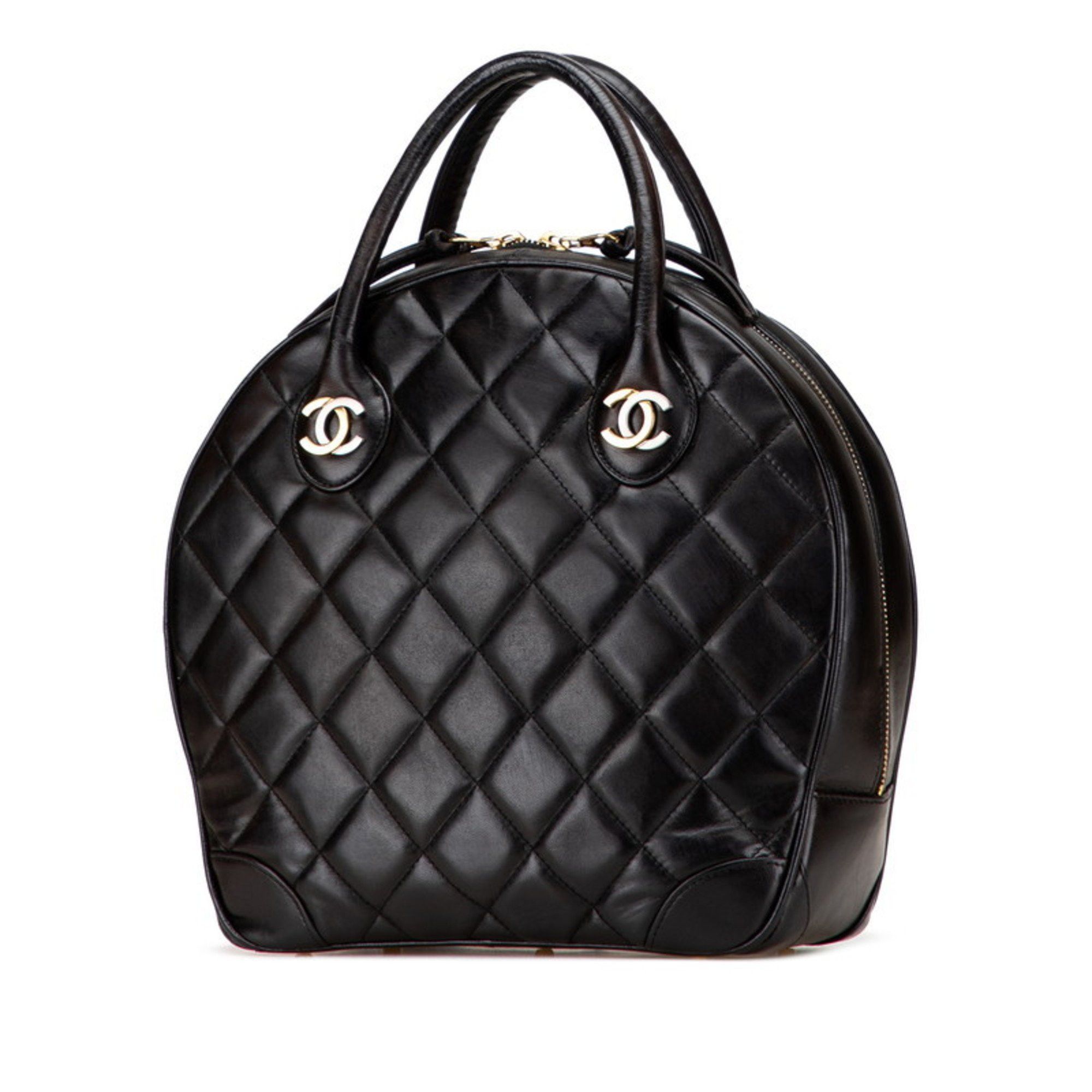 Chanel CHANEL Matelasse Coco Mark Handbag in Black Lambskin for Women Size ONE SIZE - 2 Thumbnail