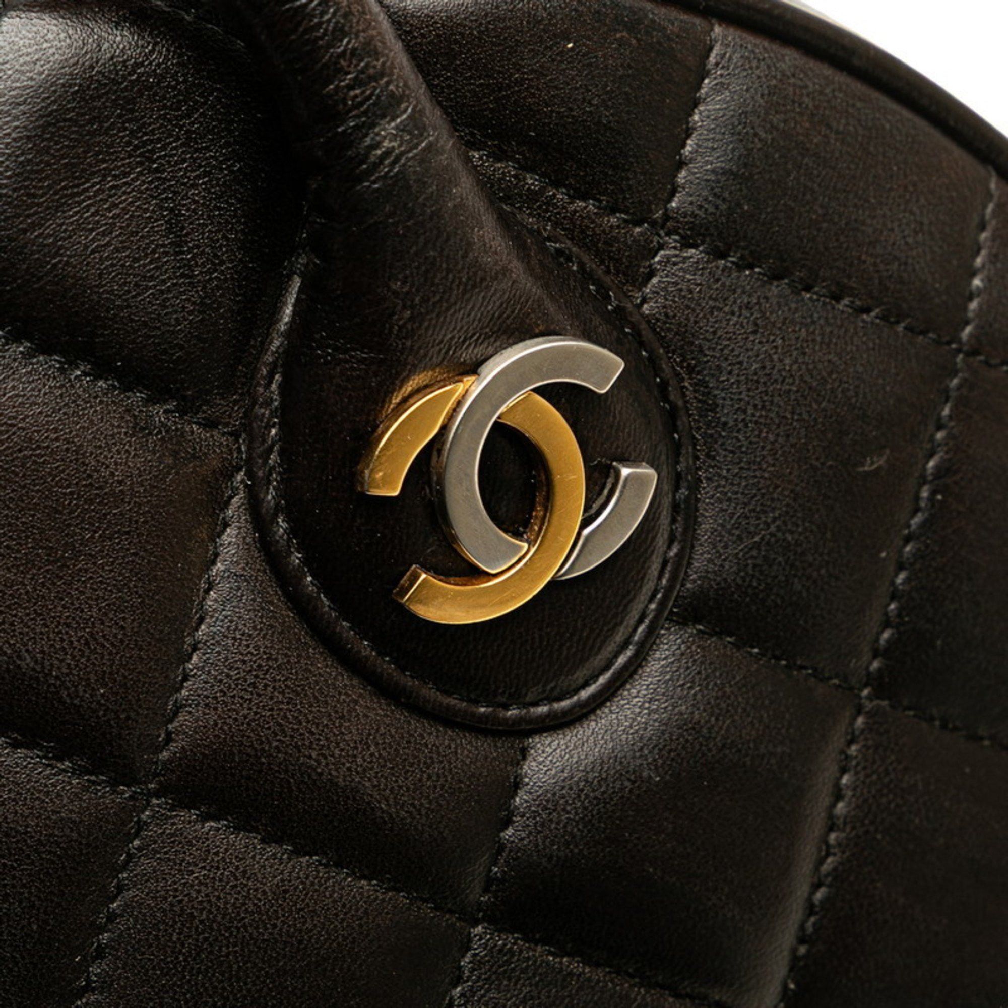 Chanel CHANEL Matelasse Coco Mark Handbag in Black Lambskin for Women Size ONE SIZE - 4 Thumbnail