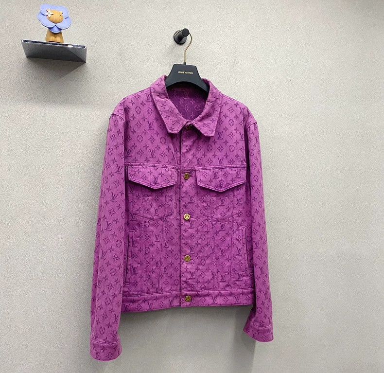 Louis Vuitton LV Purple Monogram Denim Jacket - dmc Size US L / EU 52-54 / 3 - 3 Thumbnail