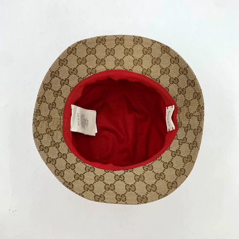 Gucci Gucci Brown Logo All-Over Print Cotton Bucket Hat - dmc Size ONE SIZE - 6 Thumbnail