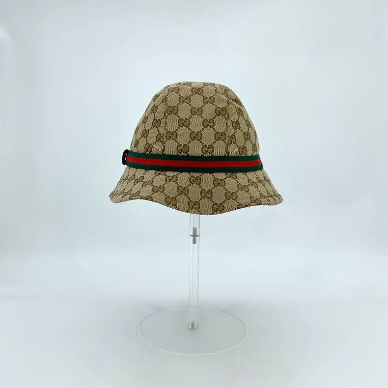 Gucci Gucci Brown Logo All-Over Print Cotton Bucket Hat - dmc Size ONE SIZE - 2 Thumbnail