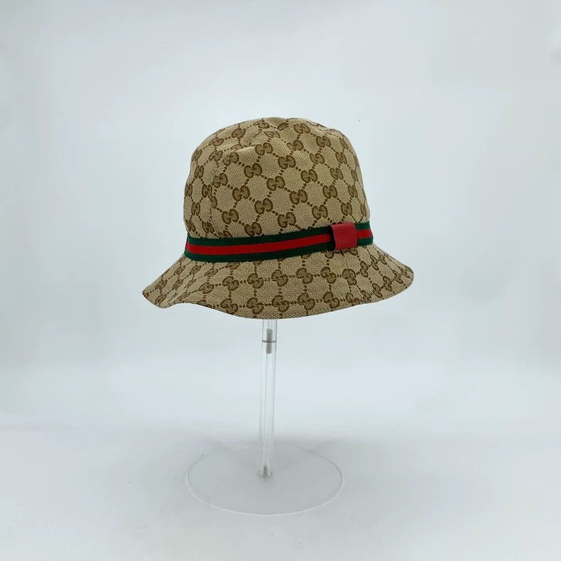 Gucci Gucci Brown Logo All-Over Print Cotton Bucket Hat - dmc Size ONE SIZE - 4 Thumbnail