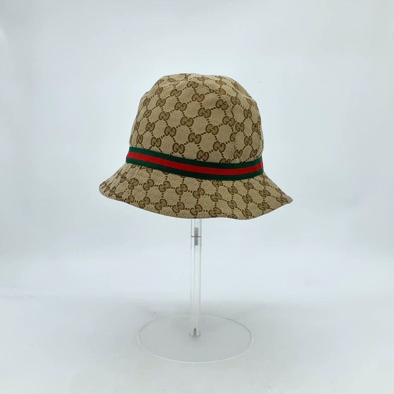 Gucci Gucci Brown Logo All-Over Print Cotton Bucket Hat - dmc Size ONE SIZE - 3 Thumbnail