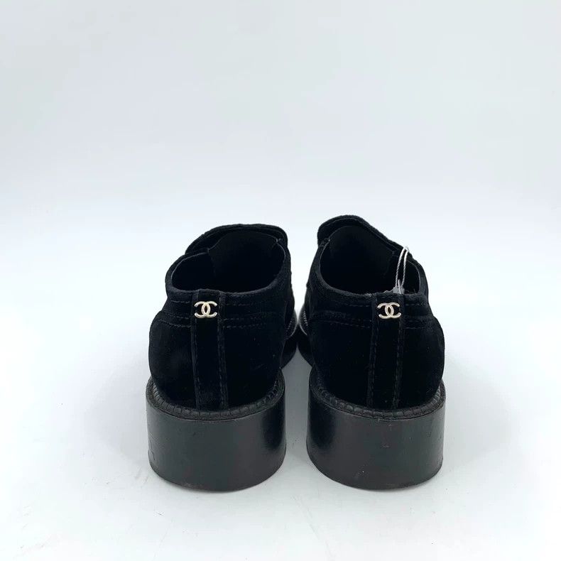 Chanel Chanel Black Velvet Patent Leather Loafers - dmc Size US 8 / EU 41 - 4 Thumbnail