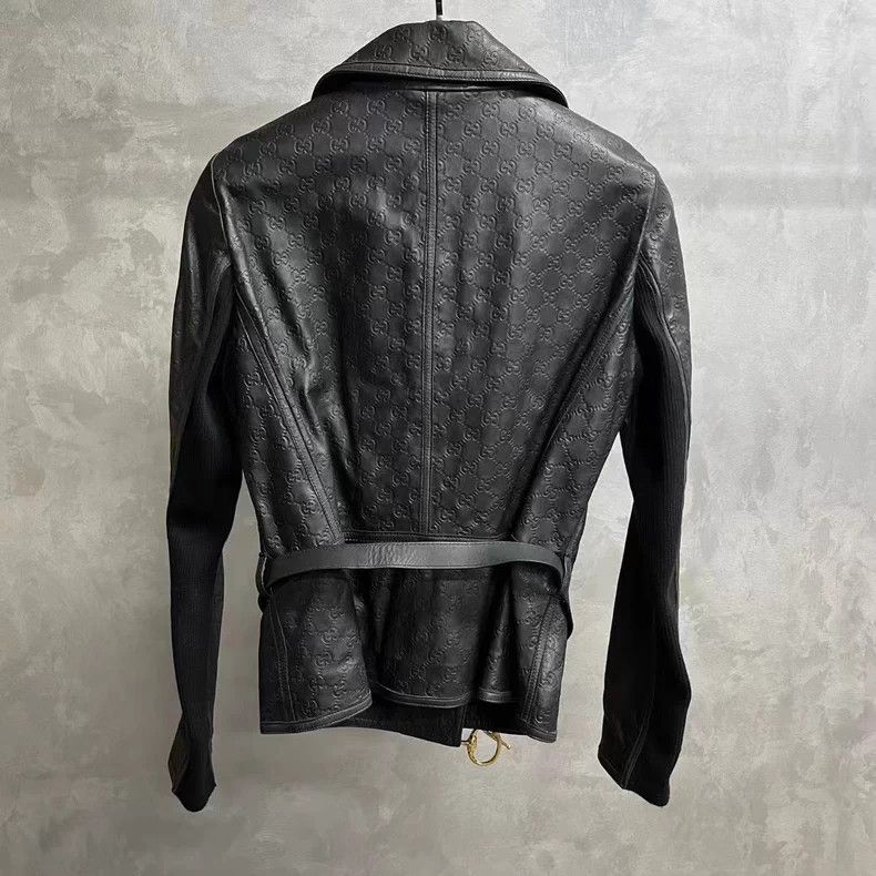 Gucci Gucci Black GG Embossed Leather Jacket - dmc Size US M / EU 48-50 / 2 - 2 Thumbnail