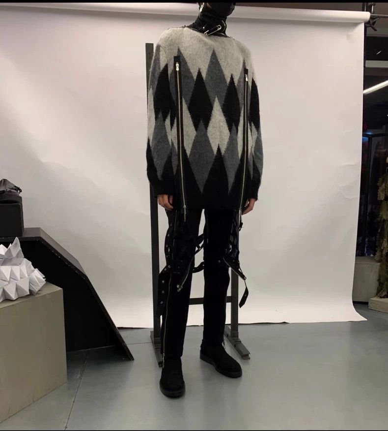 Takahiromiyashita The Soloist. Argyle Pin Zip Cloak Sweater - dmc Size US M / EU 48-50 / 2 - 3 Thumbnail